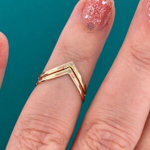Double Chevron Gold Fill Ring Size 5